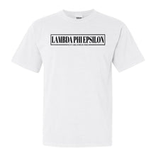 Load image into Gallery viewer, Lambda Phi Epsilon Fraternal Block Comfort Colors T-Shirt - Fraternity Tee - Kite and Crest
