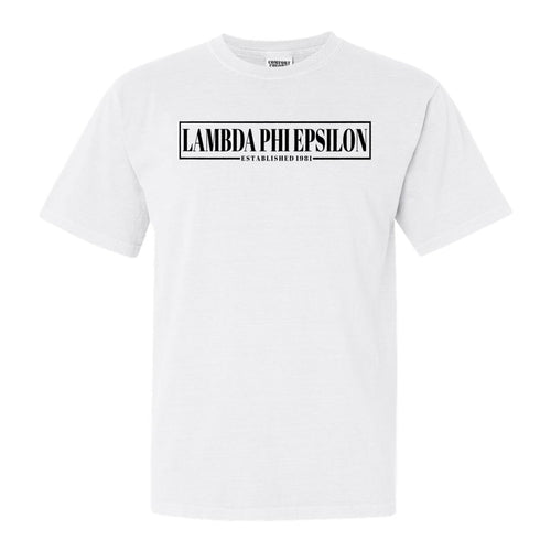 Lambda Phi Epsilon Fraternal Block Comfort Colors T-Shirt - Fraternity Tee - Kite and Crest