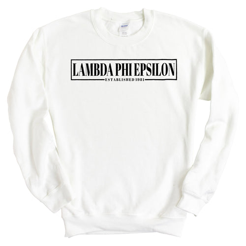 Lambda Phi Epsilon Fraternal Block Sweatshirt - Fraternity Crewneck Sweatshirt - Kite and Crest