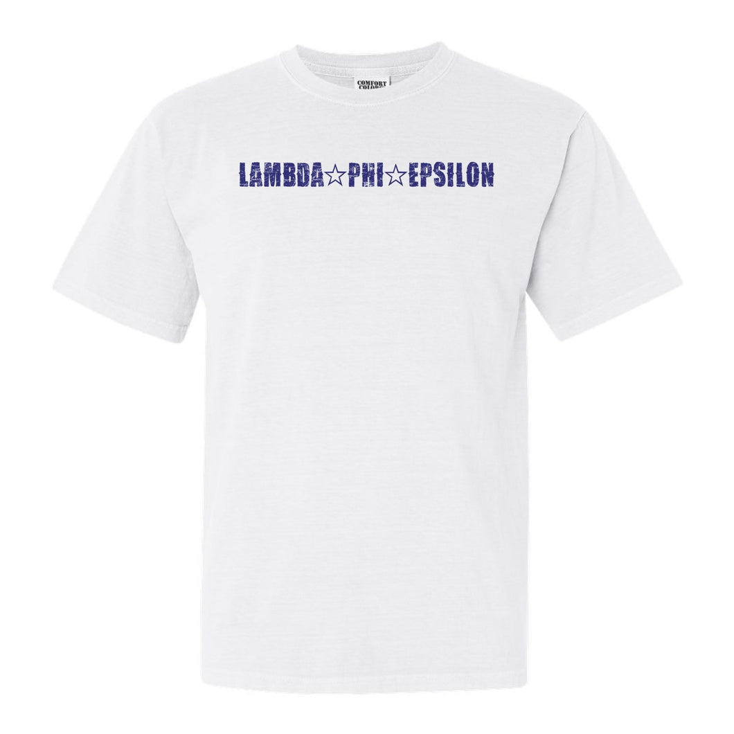 Lambda Phi Epsilon Fraternal Star Comfort Colors T-Shirt - Fraternity Tee - Kite and Crest