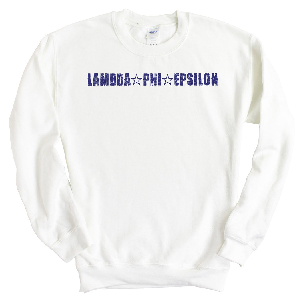 Lambda Phi Epsilon Fraternal Star Sweatshirt - Fraternity Crewneck Sweatshirt - Kite and Crest