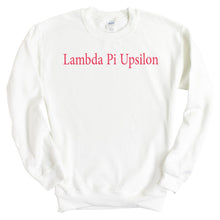 Load image into Gallery viewer, Lambda Pi Upsilon Basic Written Crewneck Sweatshirt - Kite and Crest
