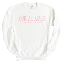 Load image into Gallery viewer, Mortar Board Pink Letter Crewneck Sweatshirt - Kite and Crest
