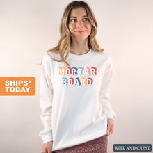 Load image into Gallery viewer, Mortar Board Retro Crewneck Sweatshirt - Kite and Crest
