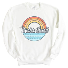 Load image into Gallery viewer, Mortar Board Wavy Rainbow Crewneck Sweatshirt - Kite and Crest
