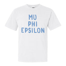 Load image into Gallery viewer, Mu Phi Epsilon Blue Cotton Candy Comfort Colors T-Shirt - Kite and Crest
