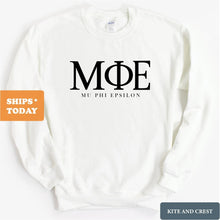 Load image into Gallery viewer, Mu Phi Epsilon Classic Sweatshirt - Fraternity Crewneck Sweatshirt - Kite and Crest
