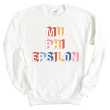 Load image into Gallery viewer, Mu Phi Epsilon Colorful 3D Sweatshirt - Fraternity Crewneck Sweatshirt - Kite and Crest
