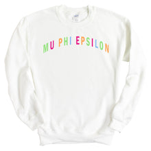 Load image into Gallery viewer, Mu Phi Epsilon Greek Rainbow Sweatshirt - Fraternity Crewneck Sweatshirt - Kite and Crest
