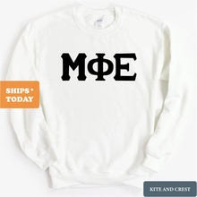 Load image into Gallery viewer, Mu Phi Epsilon Keeping it Simple Sweatshirt - Fraternity Crewneck Sweatshirt - Kite and Crest
