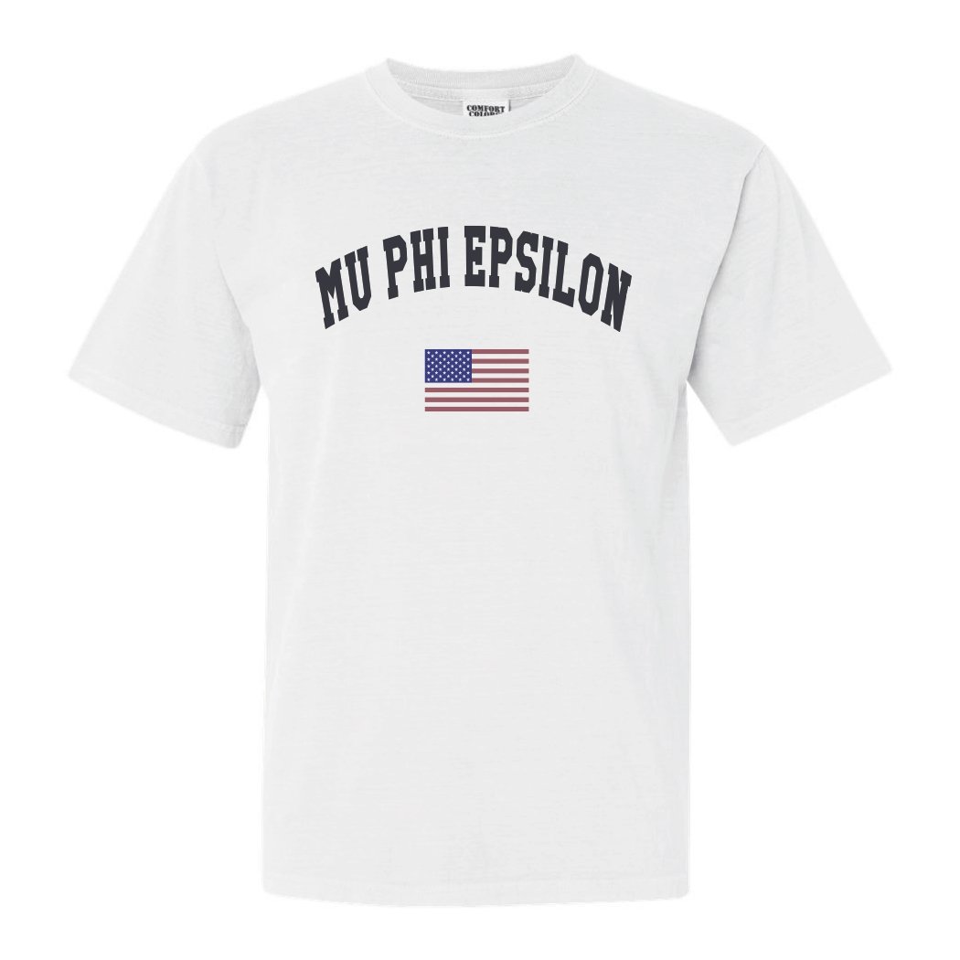Mu Phi Epsilon Traditional Flag Comfort Colors T-Shirt - Kite and Crest