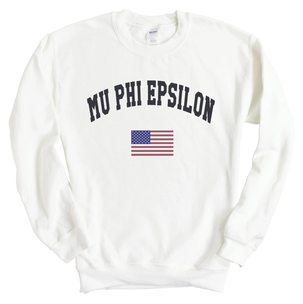 Mu Phi Epsilon Traditional Flag Sweatshirt - Fraternity Crewneck Sweatshirt - Kite and Crest