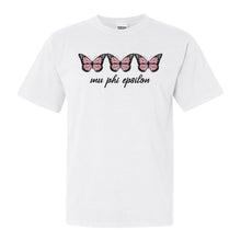 Load image into Gallery viewer, Mu Phi Epsilon Trendy Butterfly Comfort Colors T-Shirt - Kite and Crest
