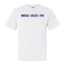 Load image into Gallery viewer, Omega Delta Phi Fraternal Star Comfort Colors T-Shirt - Fraternity Tee - Kite and Crest
