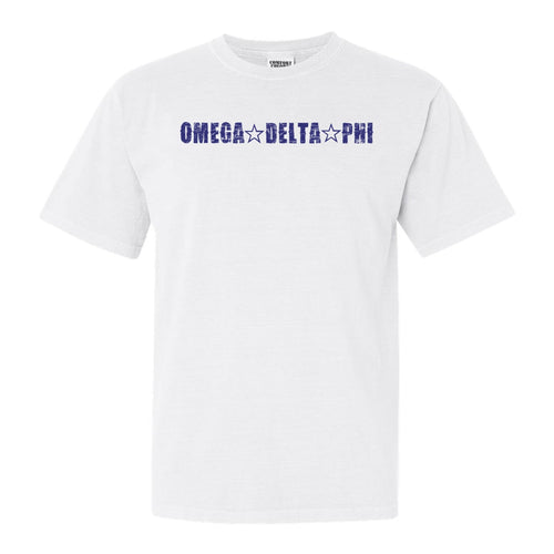 Omega Delta Phi Fraternal Star Comfort Colors T-Shirt - Fraternity Tee - Kite and Crest