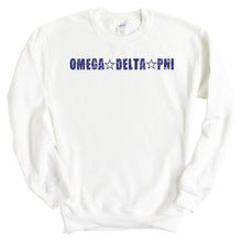 Load image into Gallery viewer, Omega Delta Phi Fraternal Star Sweatshirt - Fraternity Crewneck Sweatshirt - Kite and Crest
