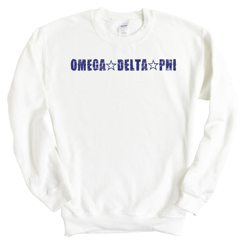 Omega Delta Phi Fraternal Star Sweatshirt - Fraternity Crewneck Sweatshirt - Kite and Crest