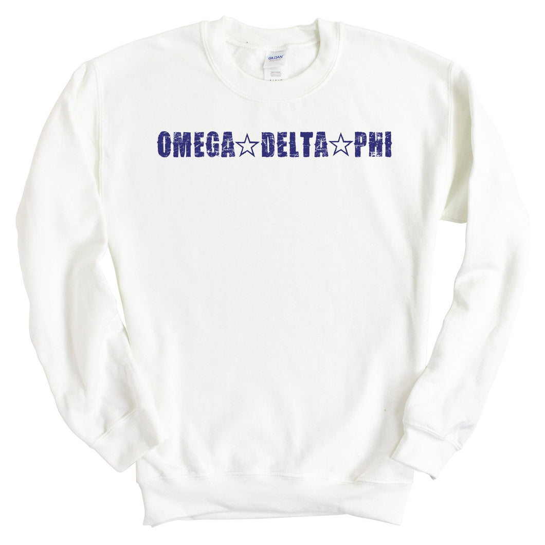 Omega Delta Phi Fraternal Star Sweatshirt - Fraternity Crewneck Sweatshirt - Kite and Crest