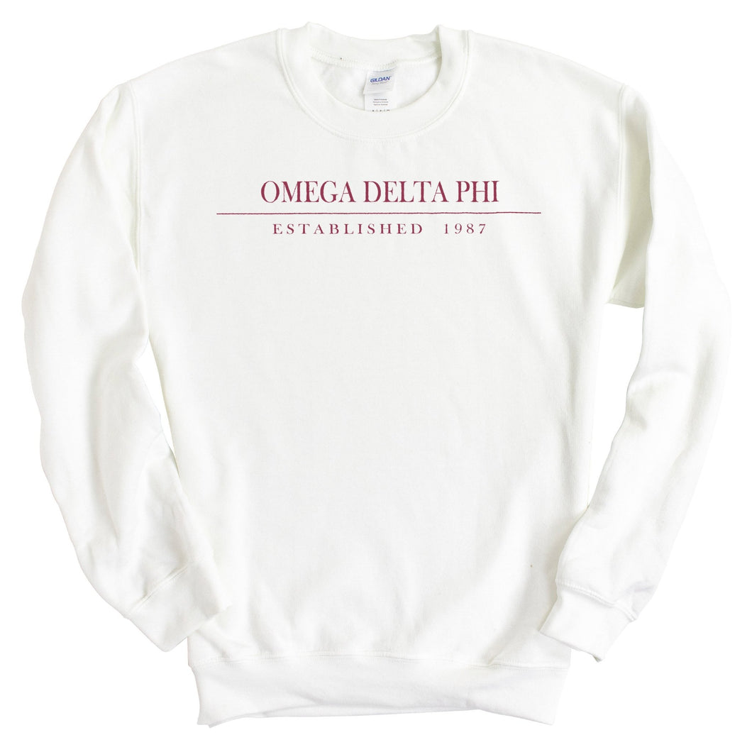 Omega Delta Phi Old Fashioned Vintage Sweatshirt - Fraternity Crewneck Sweatshirt - Kite and Crest