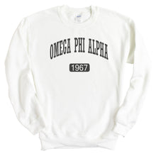 Load image into Gallery viewer, Omega Phi Alpha Athletic Crewneck Sweatshirt - Kite and Crest
