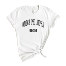 Load image into Gallery viewer, Omega Phi Alpha Athletic T-shirt - Kite and Crest
