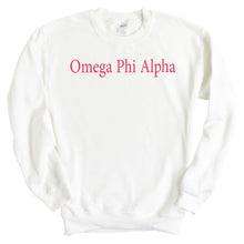 Load image into Gallery viewer, Omega Phi Alpha Basic Written Crewneck Sweatshirt - Kite and Crest
