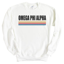 Load image into Gallery viewer, Omega Phi Alpha Colorful Stripes Crewneck Sweatshirt - Kite and Crest
