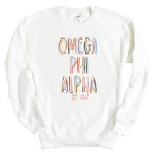 Load image into Gallery viewer, Omega Phi Alpha Cooper Crewneck Sweatshirt - Kite and Crest
