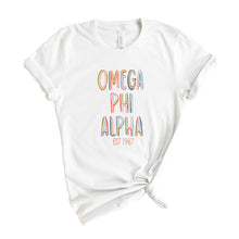 Load image into Gallery viewer, Omega Phi Alpha Cooper T-shirt - Kite and Crest
