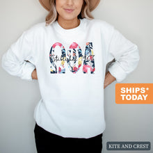 Load image into Gallery viewer, Omega Phi Alpha Floral Block Crewneck Sweatshirt - Kite and Crest
