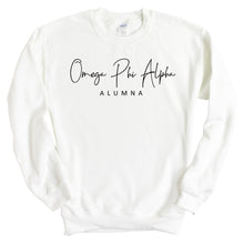 Load image into Gallery viewer, Omega Phi Alpha Sorority Alumna Crewneck Sweatshirt - Kite and Crest
