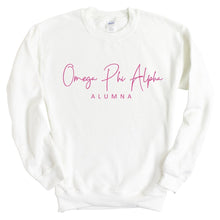 Load image into Gallery viewer, Omega Phi Alpha Vintage Alumna Crewneck Sweatshirt - Kite and Crest
