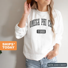 Load image into Gallery viewer, Omega Phi Chi Athletic Crewneck Sweatshirt - Kite and Crest
