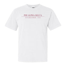 Load image into Gallery viewer, Phi Alpha Delta Boyfriend Comfort Colors T-Shirt - Kite and Crest
