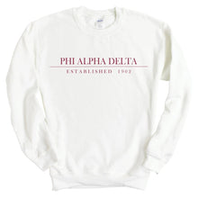 Load image into Gallery viewer, Phi Alpha Delta Boyfriend Sweatshirt - Fraternity Crewneck Sweatshirt - Kite and Crest
