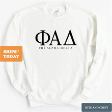 Load image into Gallery viewer, Phi Alpha Delta Classic Sweatshirt - Fraternity Crewneck Sweatshirt - Kite and Crest
