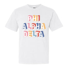 Load image into Gallery viewer, Phi Alpha Delta Colorful 3D Comfort Colors T-Shirt - Kite and Crest
