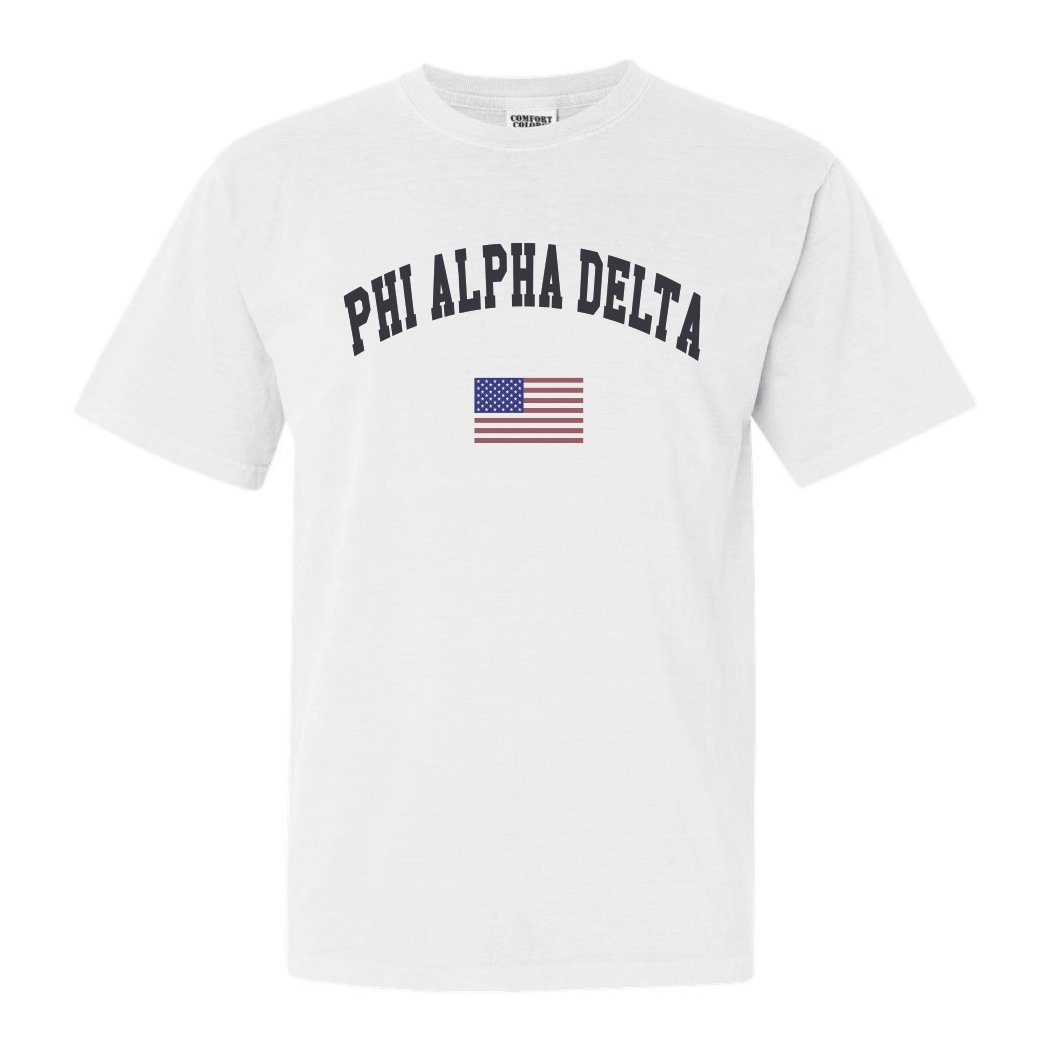 Phi Alpha Delta Traditional Flag Comfort Colors T-Shirt - Kite and Crest