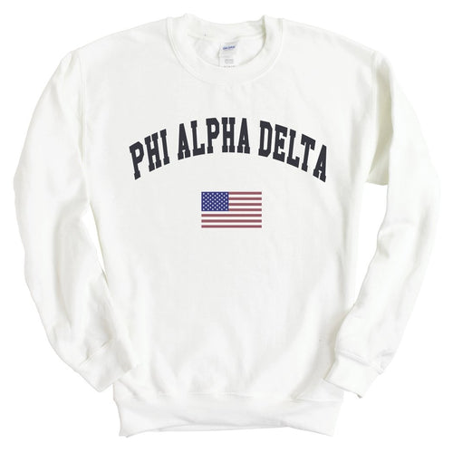 Phi Alpha Delta Traditional Flag Sweatshirt - Fraternity Crewneck Sweatshirt - Kite and Crest