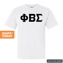 Load image into Gallery viewer, Phi Beta Sigma Basic Black Letters Comfort Colors T-Shirt - Fraternity Tee - Kite and Crest

