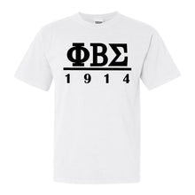 Load image into Gallery viewer, Phi Beta Sigma Black Letter Comfort Colors T-Shirt - Fraternity Tee - Kite and Crest
