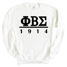 Load image into Gallery viewer, Phi Beta Sigma Black Letter Sweatshirt - Fraternity Crewneck Sweatshirt - Kite and Crest
