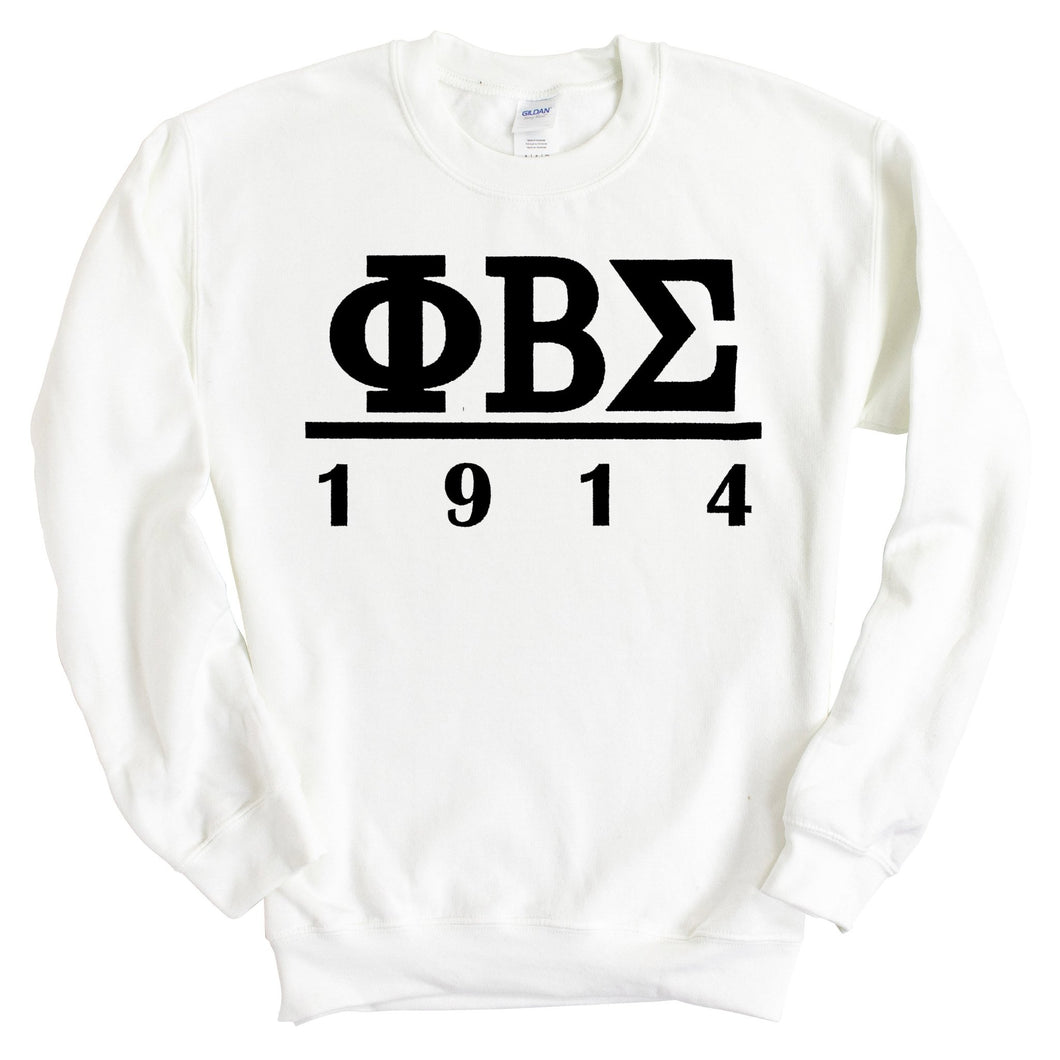 Phi Beta Sigma Black Letter Sweatshirt - Fraternity Crewneck Sweatshirt - Kite and Crest