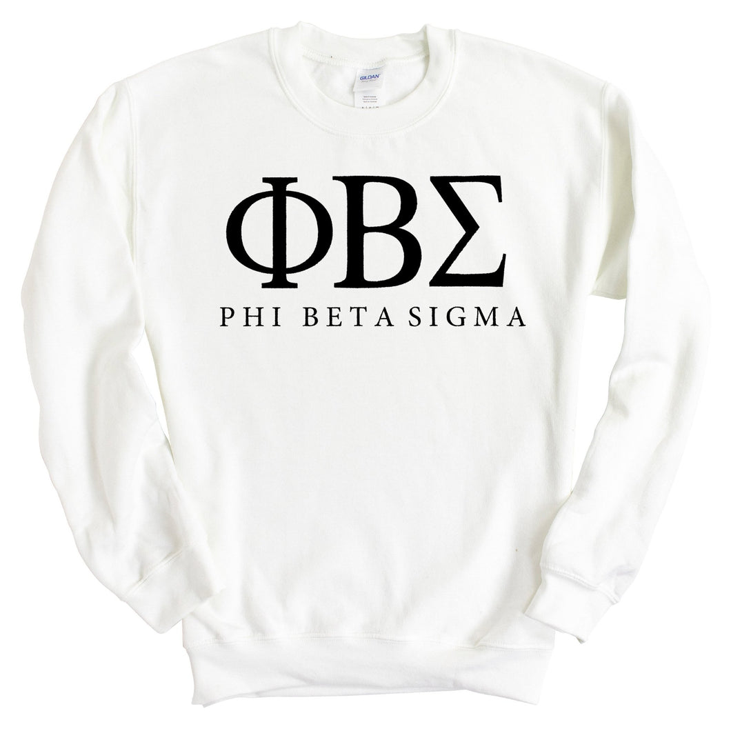 Phi Beta Sigma Block Letter Sweatshirt - Fraternity Crewneck Sweatshirt - Kite and Crest