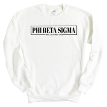 Load image into Gallery viewer, Phi Beta Sigma Fraternal Block Sweatshirt - Fraternity Crewneck Sweatshirt - Kite and Crest
