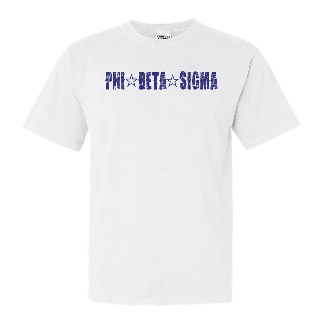 Phi Beta Sigma Fraternal Star Comfort Colors T-Shirt - Fraternity Tee - Kite and Crest