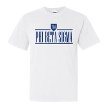 Load image into Gallery viewer, Phi Beta Sigma Shield Comfort Colors T-Shirt - Fraternity Tee - Kite and Crest

