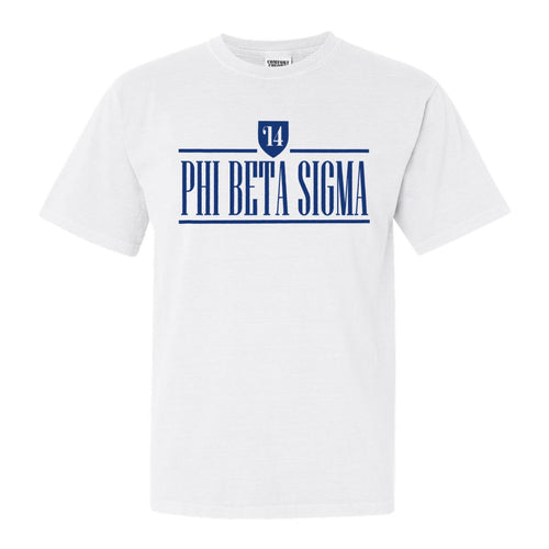 Phi Beta Sigma Shield Comfort Colors T-Shirt - Fraternity Tee - Kite and Crest