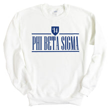 Load image into Gallery viewer, Phi Beta Sigma Shield Sweatshirt - Fraternity Crewneck Sweatshirt - Kite and Crest
