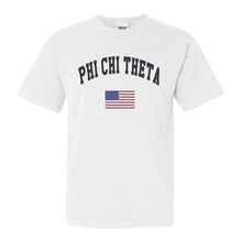Load image into Gallery viewer, Phi Chi Theta Traditional Flag Comfort Colors T-Shirt - Kite and Crest
